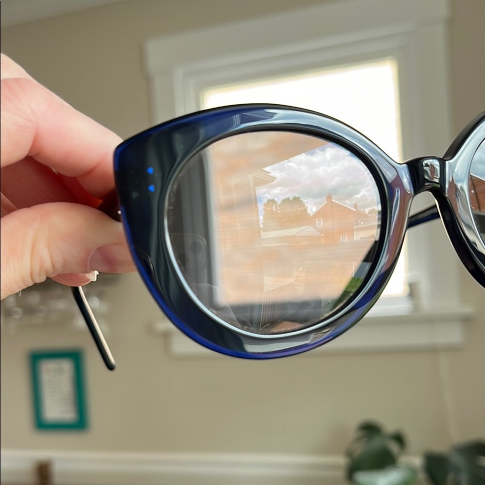See Navy Blue Cat-Eye Sunglasses View 5